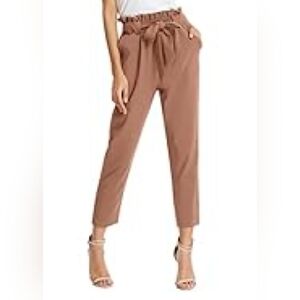 Kancy Kole Pink Paper Bag Pants, Size Medium